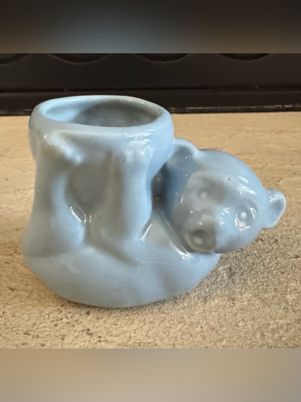 Vintage Morton Pottery Ceramic Light Blue Decorative Planter, Toothpick Holder